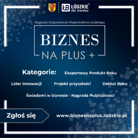 Plakat informacyjny konkursu "Biznes na Plus"