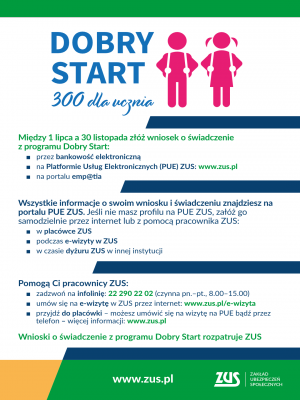 plakat informujący o programie "Dobry start"